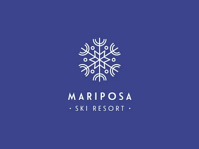 Mariposa Logo brand identity logo nature resort ski snow snowboard typography