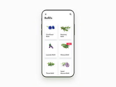 Click & Grow android app green growing ios iphone lifestyle minimal plants store ui ux