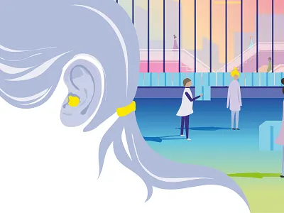 Tie up long hair and use earplugs. . design graphic illustration