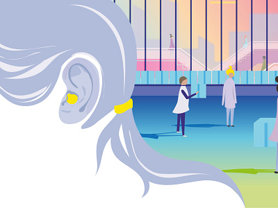 Tie up long hair and use earplugs. . design graphic illustration