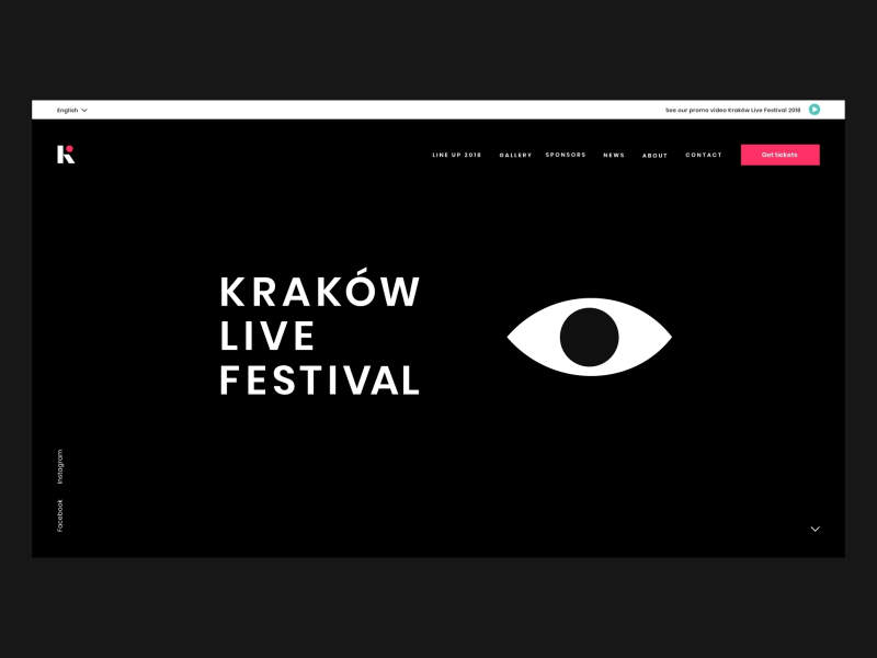 Website Animation for music festival animation eye eye animation minimal music festival shapes simple shapes ui web web design website website animation