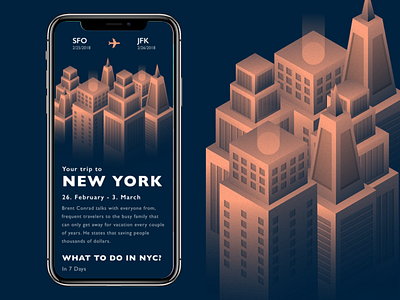 Trip recommendation flight flight search illustrations isometric new york skyscraper trip