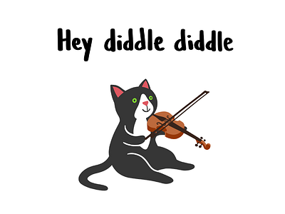 Hey diddle diddle cat fiddle kitten music violin