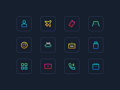 汽车服务图标 color hmi icon