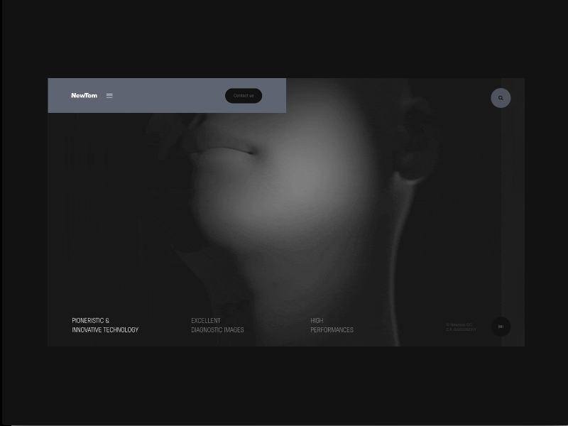 NewTom 3d video clean homepage navigation principle simple slider ui