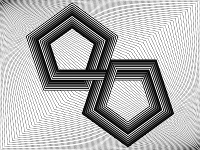 2018 May 28 - Daily Vectors black and white opart pentagon shapes stripes vector