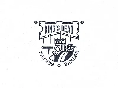 King's Dead Tattoo Parlor branding colorful culture king logo parlor pop retro shop tattoo vector