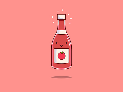 Ketchup cute drawing icon illustration illustrator sticker tomato sauce vector