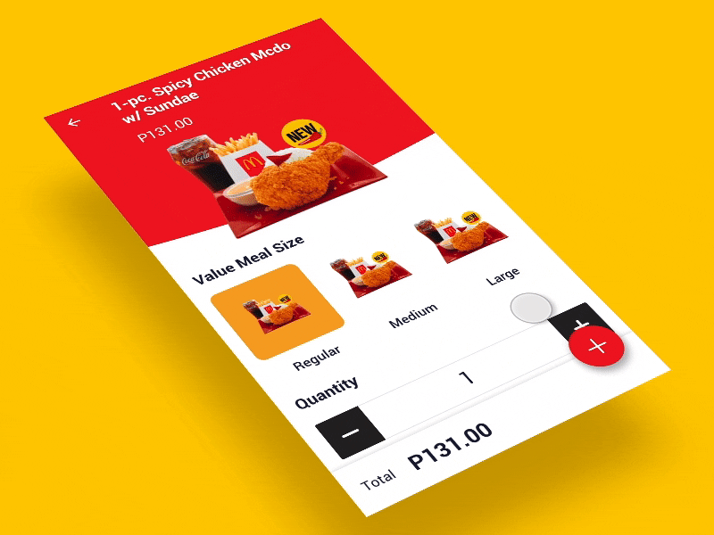 Mcdonalds product page flinto material mcdonalds product ui