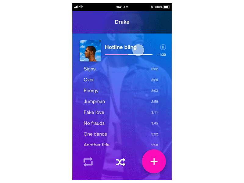 Music player adobe xd floating button music player ui design