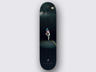 #2 - In The Deep Darkness - Board Project asmo astronaut board deck design moon night planche road skate skateboard space