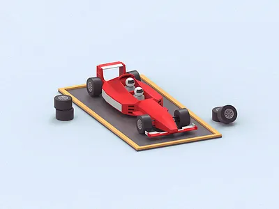 2 Dribbble Invites 3d car dribbble invites f1 formula1 giveaway invitation invite lowpoly modeling player ticket