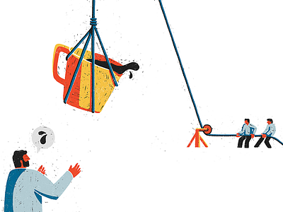 Construction 2d coffee illustration landing page shape texture web