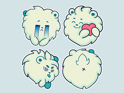 Shaggy stickers character cloud flat fluffy graphics illustration lamb puppy shaggy