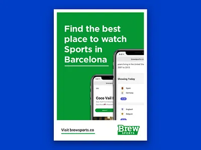 Flyer for Brew Sports - Barcelona app barcelona flyer sports startup