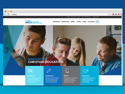 MRCS Homepage banner blue homepage overlay school website