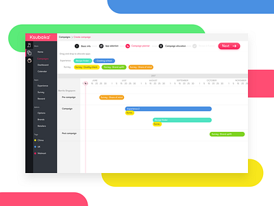 Campaign Planner app calender campaign planner timeline ui web