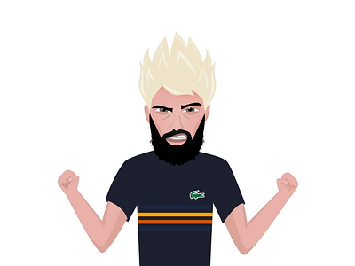 Emoji of tennis player Benoit Paire character dragonball emoji lacoste saiyan tennis