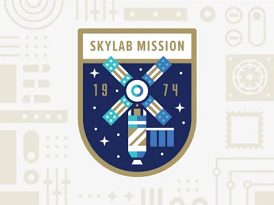 Skylab Mission badge illustration logo mission nasa patch skylab space usps