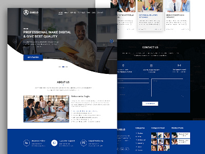 Anglo - One Page Business PSD Template agency business company business template clean company template corporate corporate template creative modern multipurpose personal portfolio