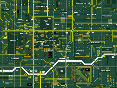 Circuit Board City (detail) circuit board city computer map tech technology