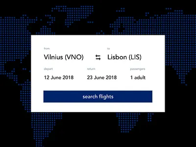 flight search - dailyUi 068 daily ui challenge dailyui dailyui068 flight flight search travel