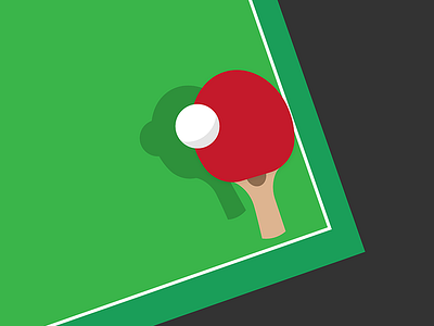 Ping Pong ball green illustration illustration a day illustrator paddle pingpong red table tennis