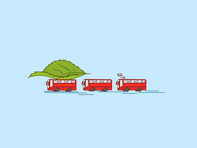 The BUSiest ants around abstract ants bus buses fun green leaf quick reds