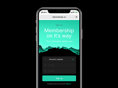 Dark sign up form dailyui dark form mobile sign up signup