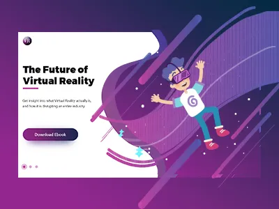Virtual Reality Ebook UI illustration landing page ui uiux user interface ux virtual reality vr web design website