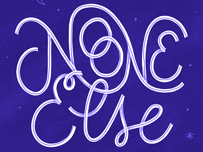 No One Else handlettering lettering purple script