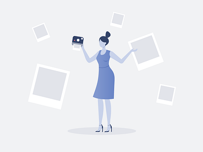 Memories character character illustration empty state illustration photos polaroid ui ux web wedding woman