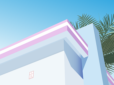 Summer Vibes #01 blue illustration palm pink summer vibes