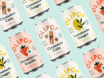 On and poppin' branding can cola design label packaging soda