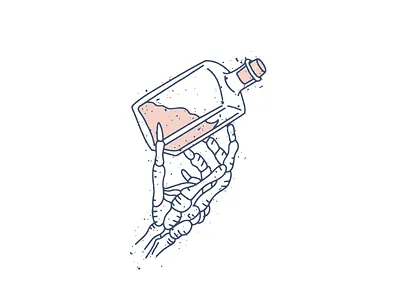 Bone Brew bones brew finger ghost illustration koben potion skull