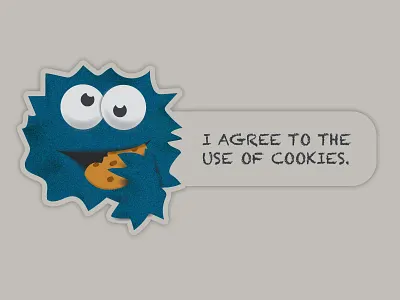 Cookie Monster alert children cookie data gdpr grain illusration monster protection