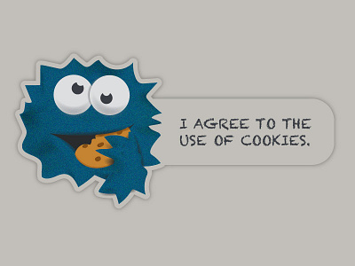 Cookie Monster alert children cookie data gdpr grain illusration monster protection