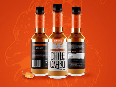 Chile Cabro Label chile hot sauce label label design