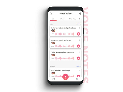Voice Notes App app design app ui voice notes app ui