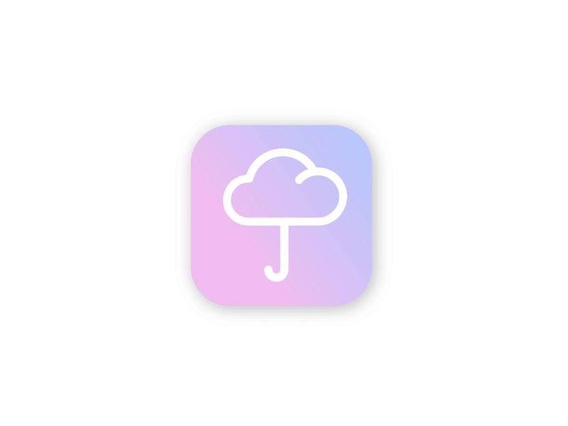 Daily UI: #005 — App Icon app challenge color daily daily ui gradient icon minimal mobile ui umbrella weather