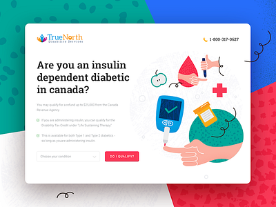 Diabetics help landing page blood canada cartoon diabetic drugs hospital illustration landing north texture treatment