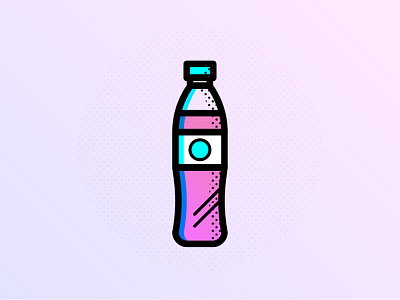 Mysterious Drink in a Bottle icon neon vaporwave