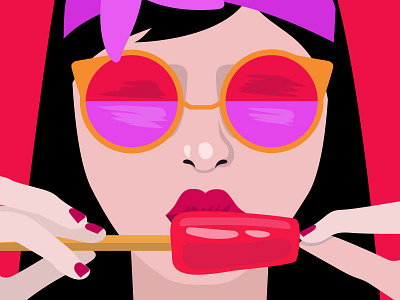 Ice cream girl girl icecream illustration pink vector vectors