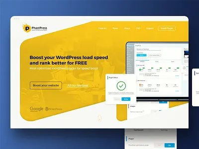 WordPress Plugin website adobe xd blue header invision krsdesign phastpress plugin ui ux wordpress