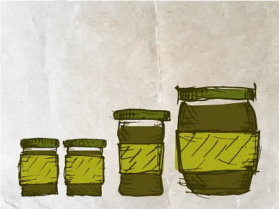 Jam-jars drawing glass goods jam jar jamjar jars label sketch