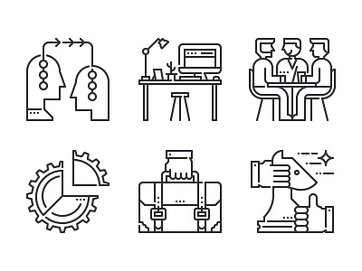 Iconustration Business business icon iconustration job learning line linear marketing meeting outline strategy workspace