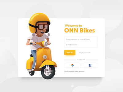 Website - Login page bike design illustration landing layout login page popup rental ui website work