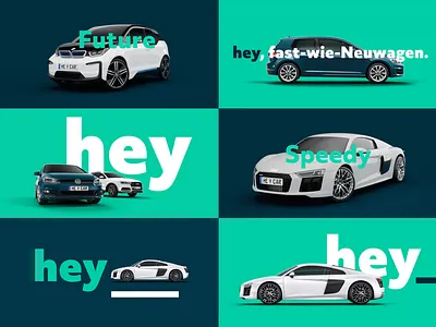 heycar Branding automotive branding car clean colorblocking design