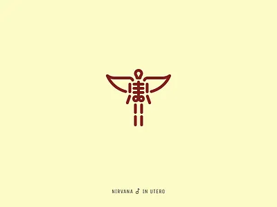 Icon Cover (Nirvana, In Utero) album cover angel icon nirvana skeleton wings woman