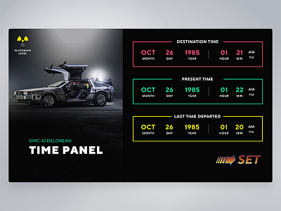Daily UI #007 - Settings back to the future color daily ui 007 dailyui delorean settings time panel ui ux web design